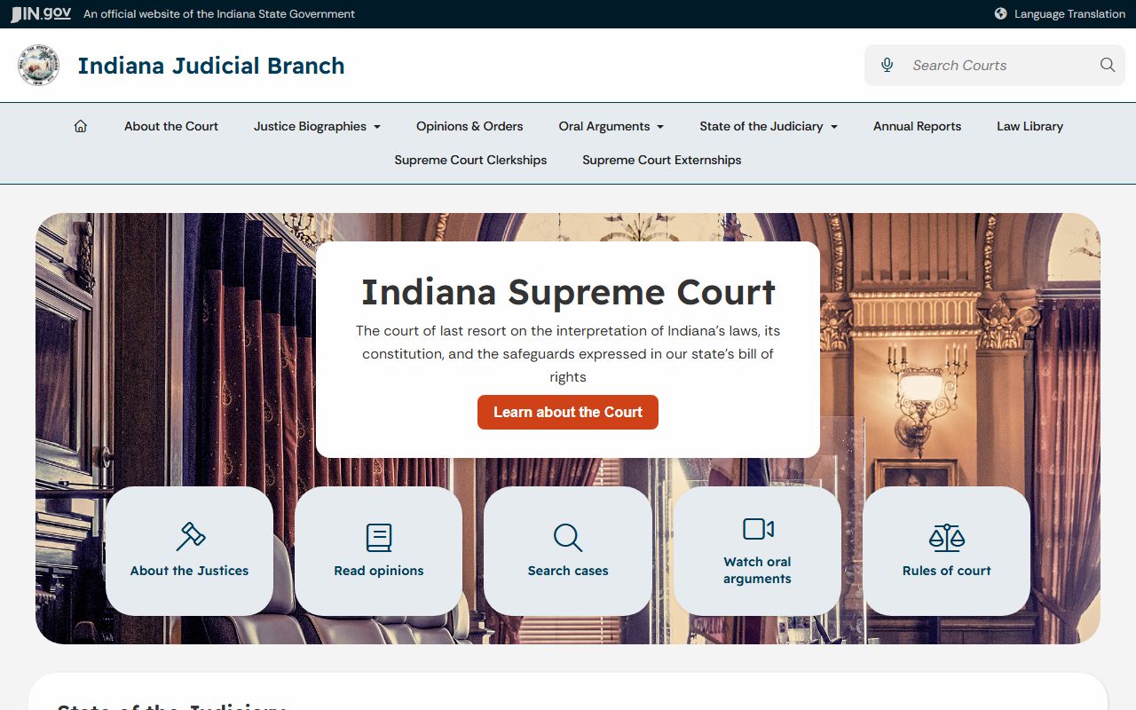 Parke County court dockets Indiana Supreme Court